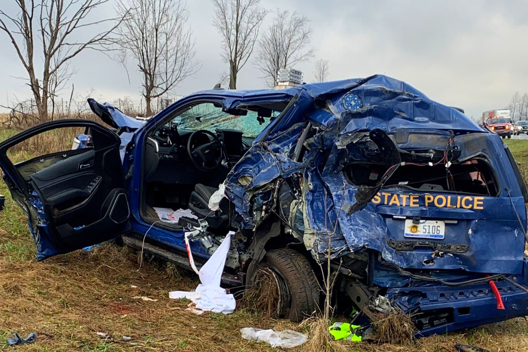 Chase video of Trooper HIT by Semi truck